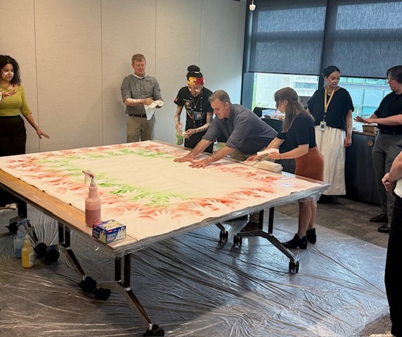 Aboriginal Art on Canvas Workshop at Attorney General's Office